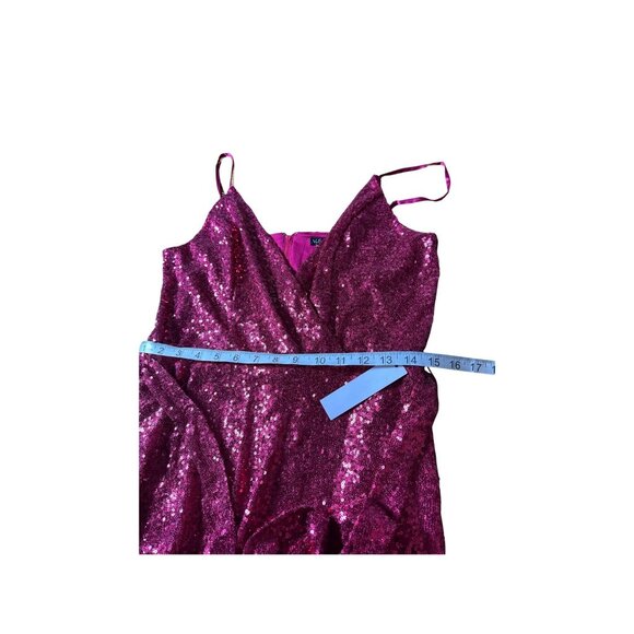 Venus Womens Sequin Romper V-Neck Spaghetti Strap Size L Sparkly Glam Party NEW - Picture 11 of 14